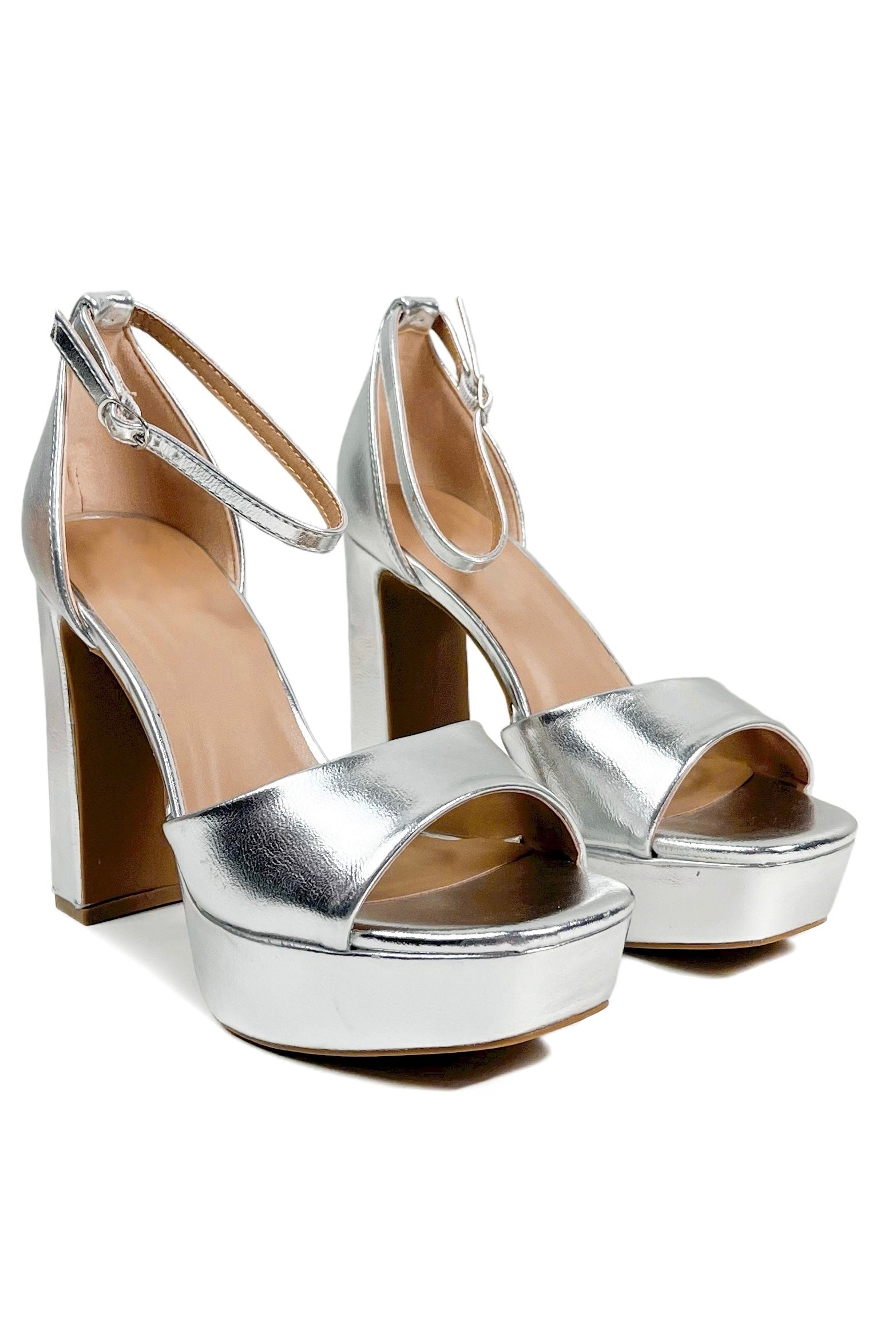 XIAQUJ Fashion New Shoes Metal Pattern Knot Buckle Platform High Heel  Sandals for Women Sandals for Women Silver 7(38) - Walmart.com