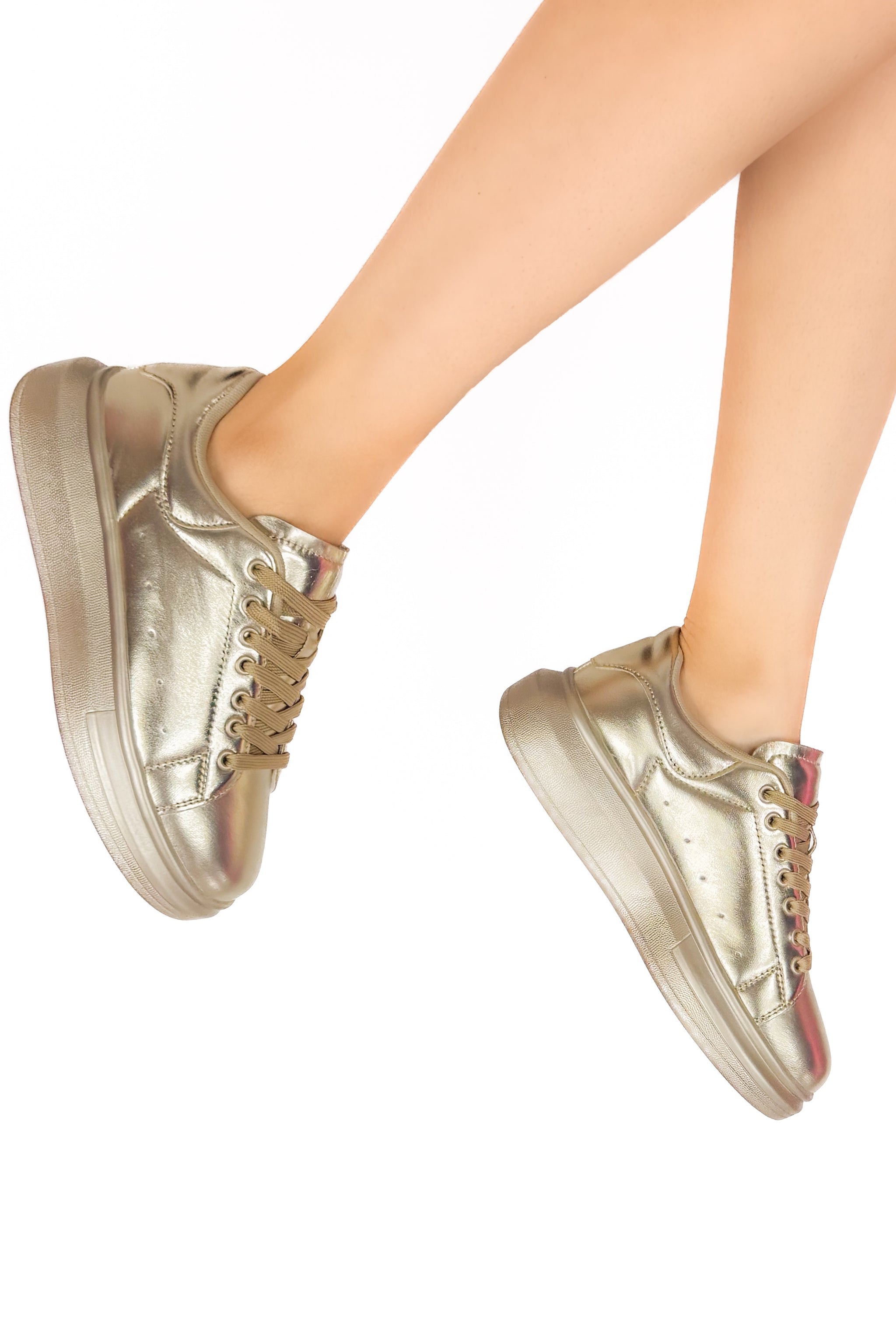Shimmer Delight Metallic Sneakers in Gold Size 6 Gold / 6