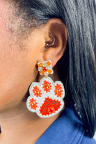 Tiger Paws Earrings in Orange by Taylor Shaye-ACC EARRING