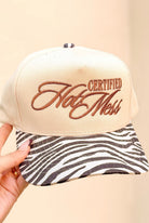 Certified Hot Mess Zebra Baseball Cap - close-up