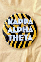 Kappa Alpha Theta Zebra Greek Gameday Button close-up