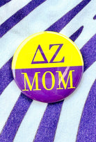 DZ Mom Greek Small Gameday Button close-up