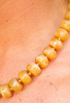 Against All Odds Marble Beaded Necklace in Yellow - close-up