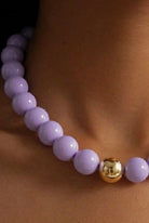 Time to Get Noticed Beaded Necklace in Lavender - close-up