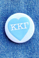 KKG Conversation Heart 2 inch Mini Gameday Button close-up