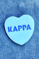 Kappa Heart Greek Small Gameday Button close-up