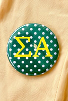 SA Polka Dot Greek Small Gameday Button close-up