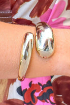 Looking Polished Lightweight Teardrop Bangle - close-up