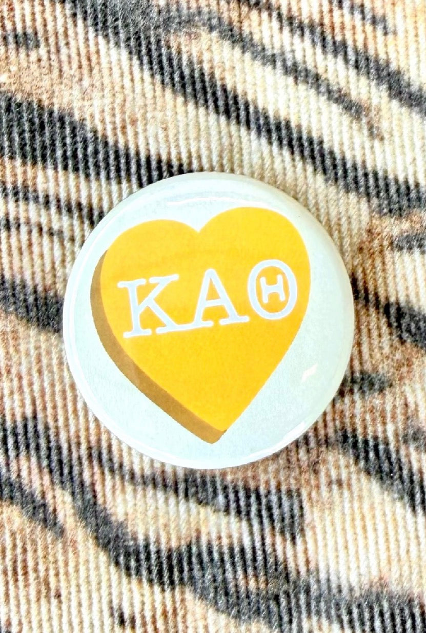 KAT Conversation Heart 2 inch Mini Gameday Button close-up