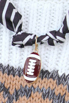 Touchdown Baby Stripe Scarf Necklace in Black - close-up