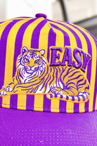 Easy Goin' Tiger Stripe Hat in Purple and Yellow - alternate view