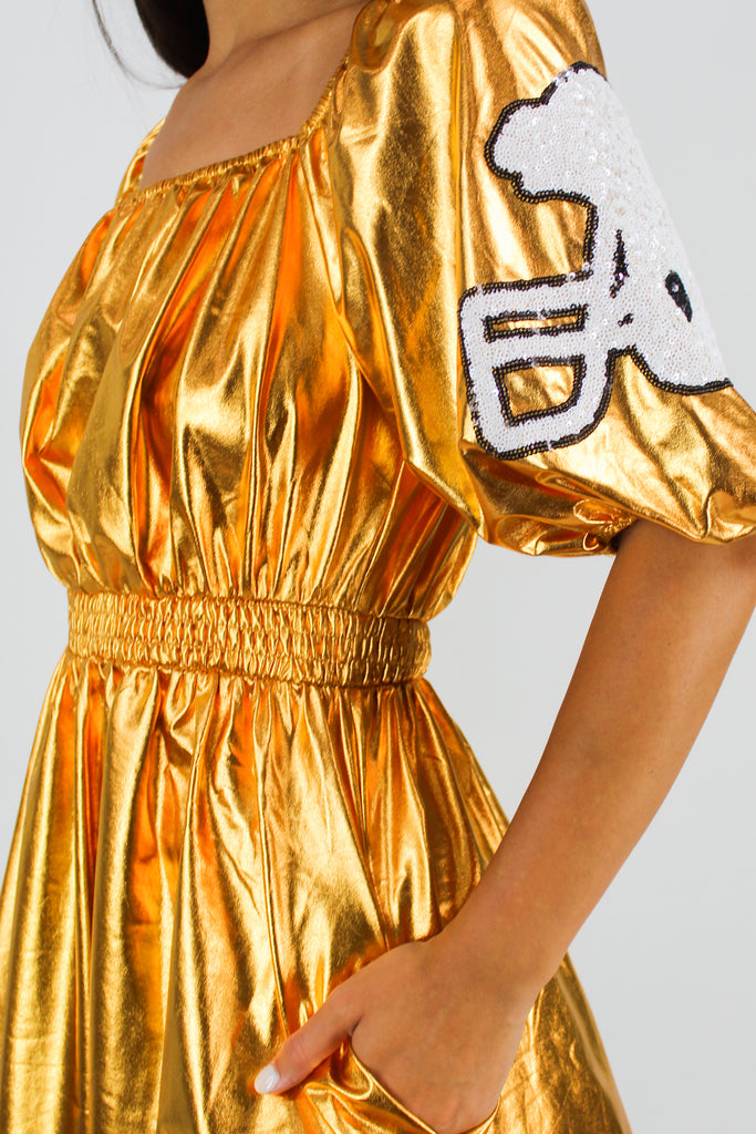 metallic dress