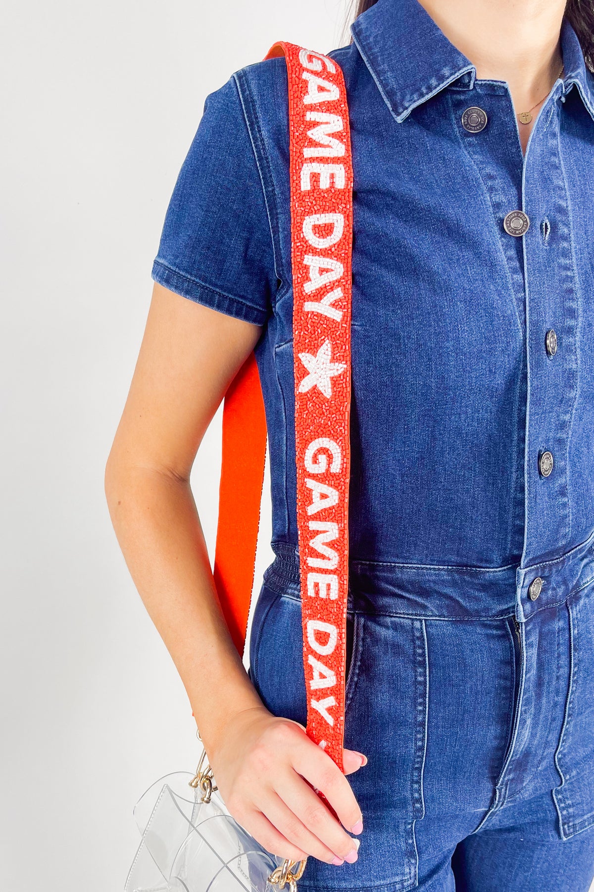 Gameday Star Beaded Bag Strap in Orange-HANDBAG STRAP