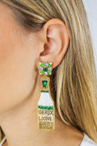 Geaux Lions Beaded Bottle Earrings by Taylor Shaye-ACC EARRING