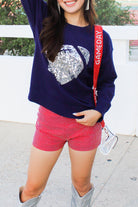 Get the Win Sequin Sweater in Navy-TOP L/S PRINT