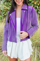 Here to Show Off Moto Jacket in Purple