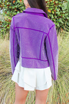 Here to Show Off Moto Jacket in Purple