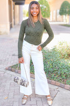 Every Little Detail Long Sleeve Textured Top-TOP L/S SOLID
