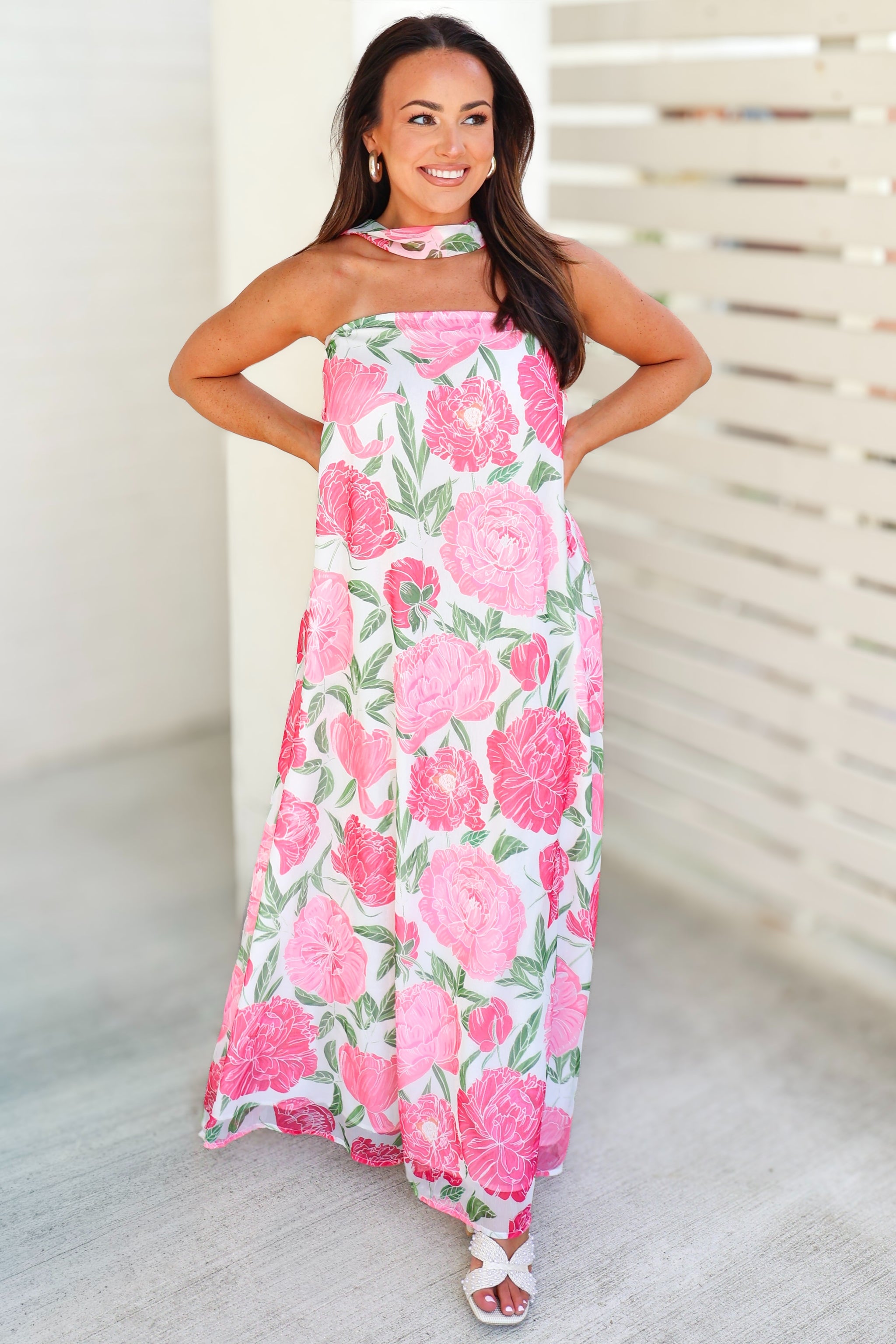 garden party midi dress Waltz Dress- Rose Pink * Adjustable halter neckline * Cutout details at back * Asymmetrical hem * Sleeveless midi garden party dress The