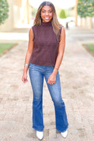 Take Another Chance Sleeveless Mock Neck Sweater-TOP S/S SOLID
