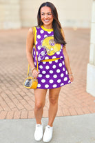 Hear the Roar Sequin Helmet Knit Vest by Queen of Sparkles in Purple