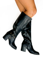 All the Buzz Pleather Knee Boots-SHOE BOOT KNEE