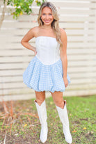 Everything I Could Want Gingham Bubble Mini Dress-DRESS CASUAL PRINT