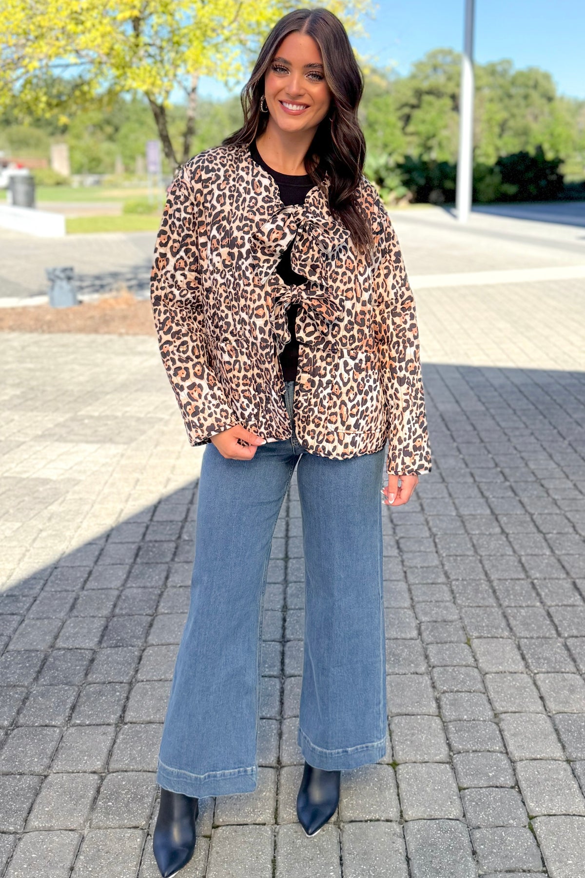 Can't Stop Me Bow Front Jacket-TOP JACKET LIGHT