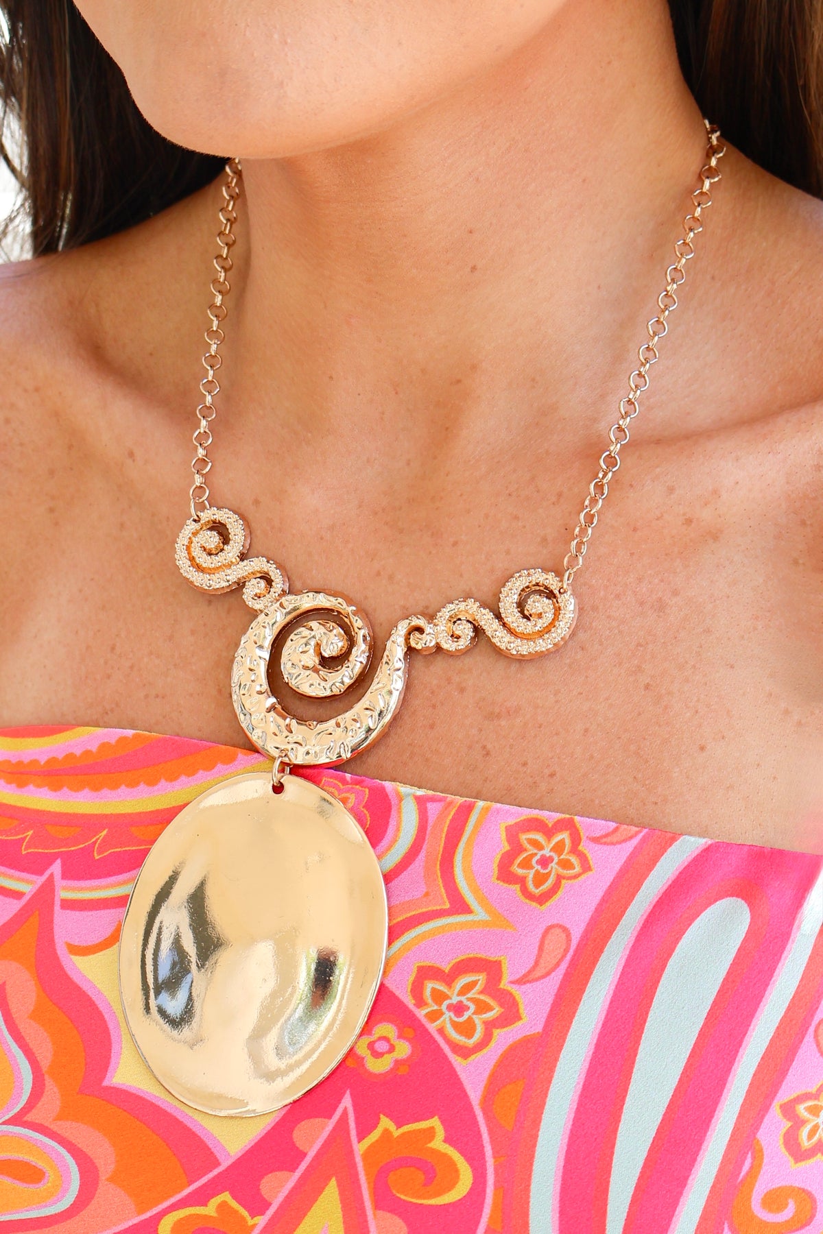 To You From Me Oversized Oval Pendent Necklace-ACC NECKLACE