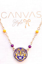 LSU Roaring Tiger Necklace - close-up