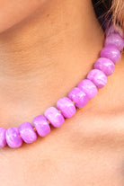 Against All Odds Marble Beaded Necklace in Lilac - close-up