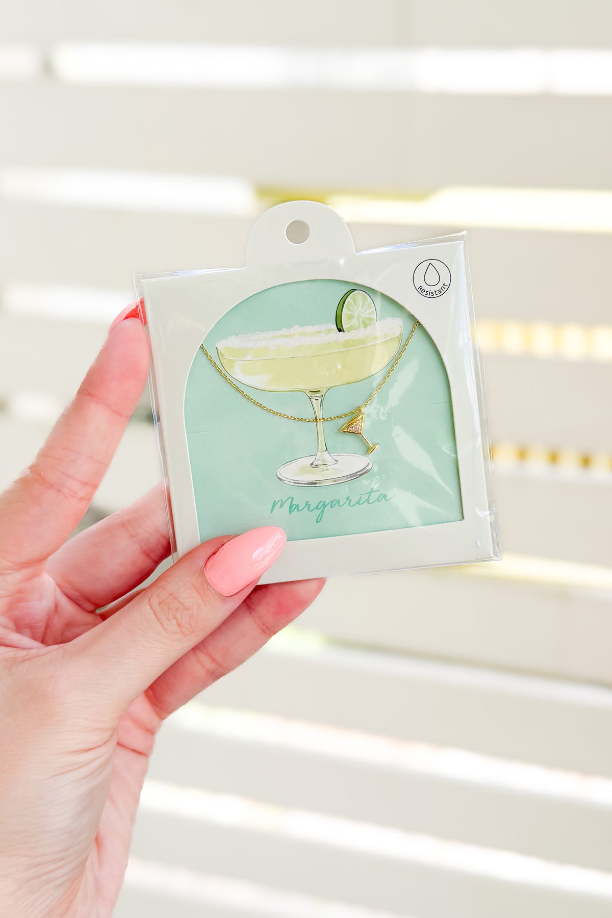 Happy Hour Gold Dipped Margarita Charm Necklace-ACC NECKLACE