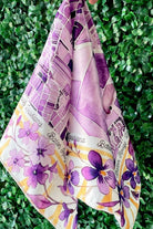 On the Map Baton Rouge Watercolor Scarf in Purple and Yellow