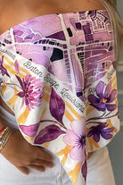 On the Map Baton Rouge Watercolor Scarf in Purple and Yellow - alternate view 1