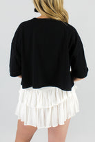 One For The Team Sequin Tee in Red/Black-TOP S/S PRINT