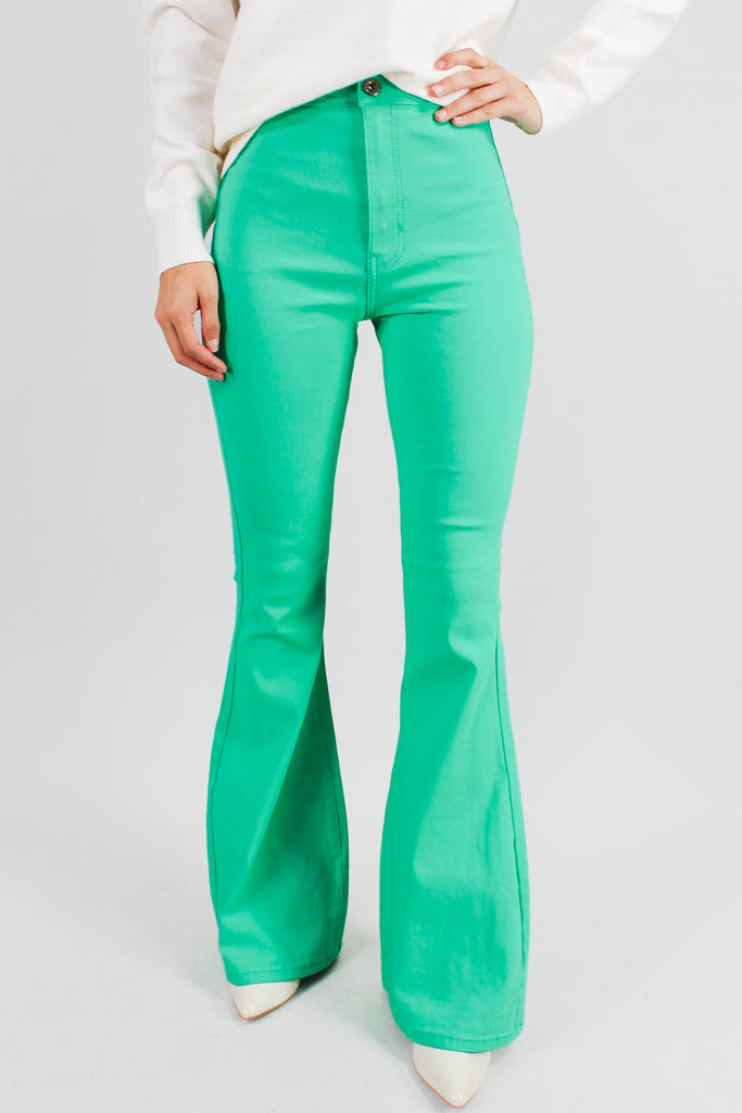 high waist flare jeans