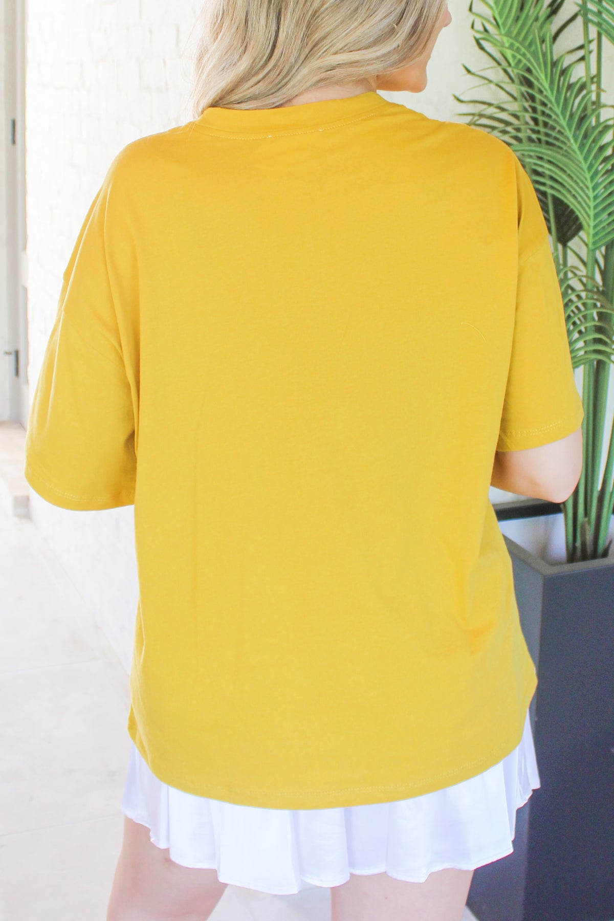Ready to Win Sequin Football Top in Mustard-TOP ALL LSU