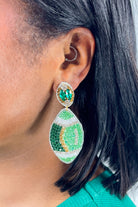 Football Earrings in Green by Taylor Shaye-ACC EARRING