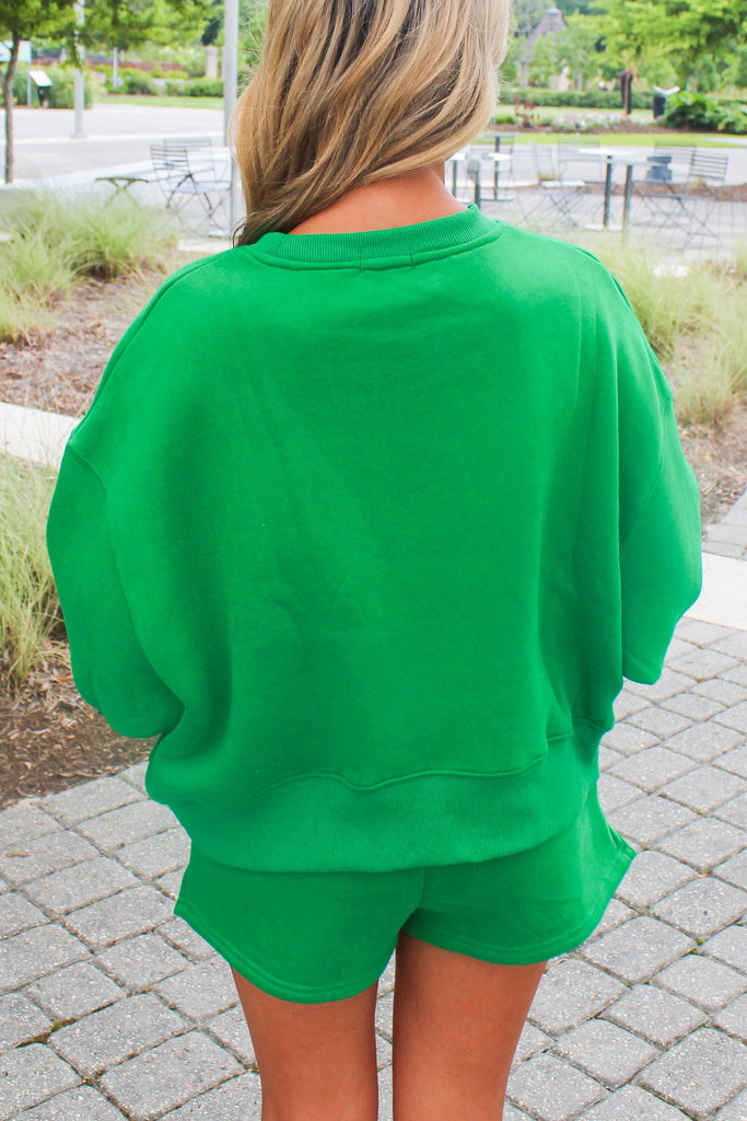 emerald green crewneck sweatshirt