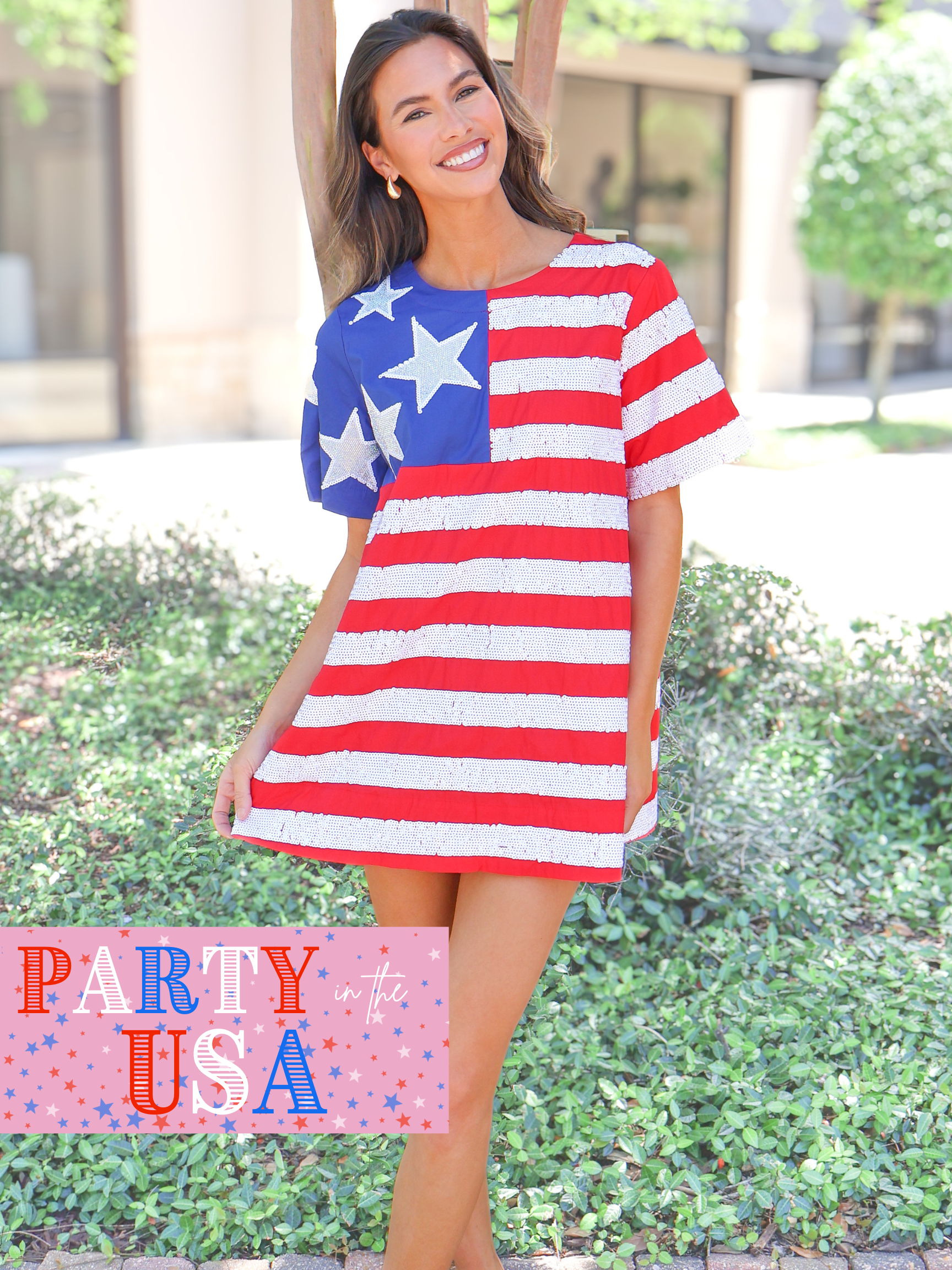 open lace back dress Red, White, Blue Toddler Party Dress