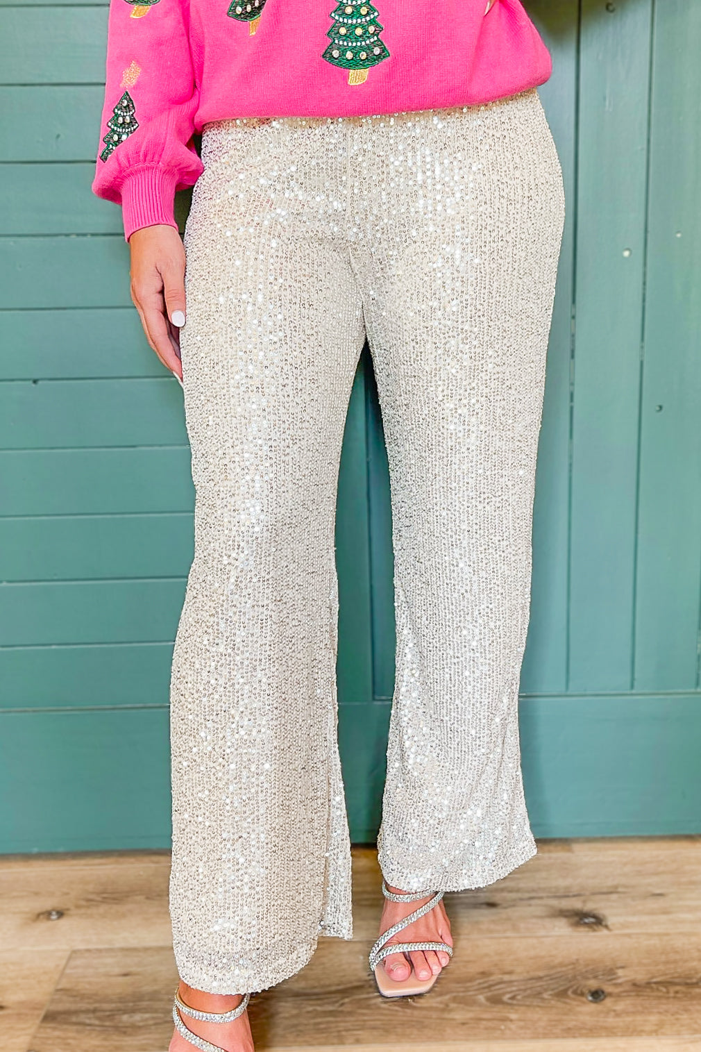 Glitzy Night Out Sequin Flare Pants | Windsor