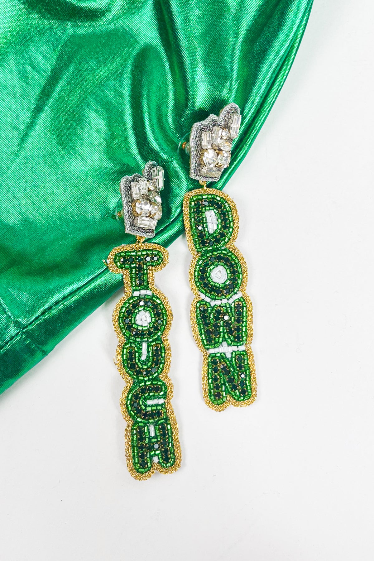 Winning Touchdown Earrings in Green by Taylor Shaye