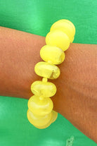 Set the Scene Beaded Bracelet in Yellow - close-up