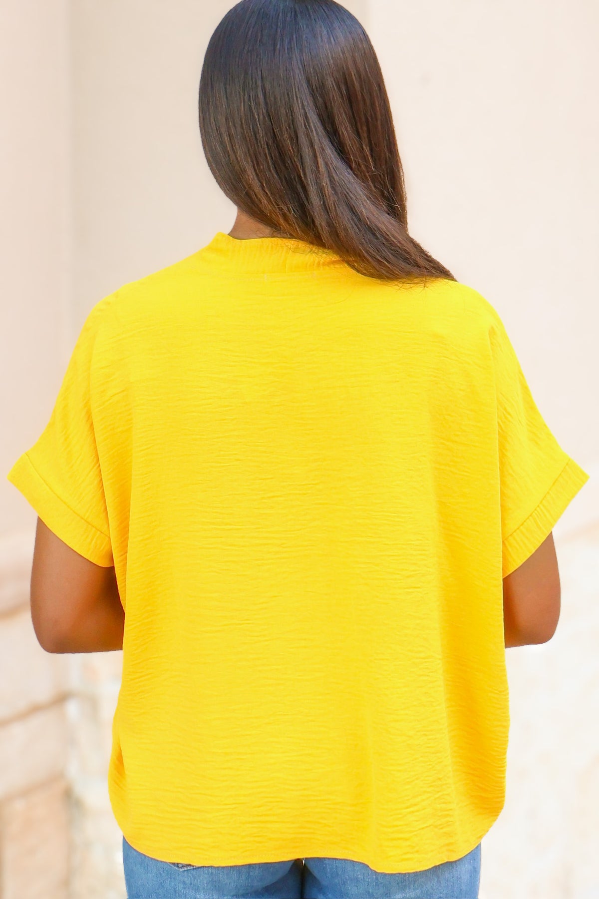 Artistic Inspiration Oversized Blouse in Mustard - back view