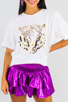 golden tiger face tee in white