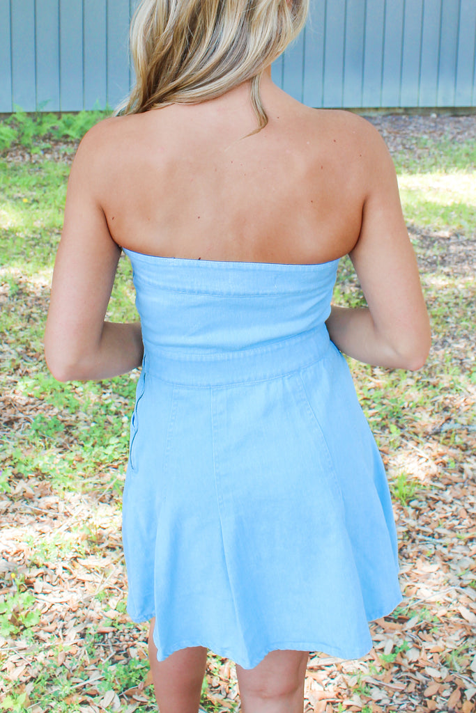 light blue dress