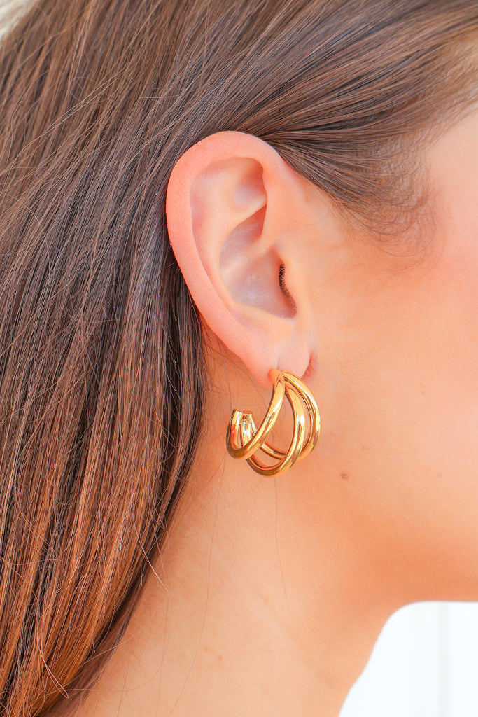 layered hoop earrings
