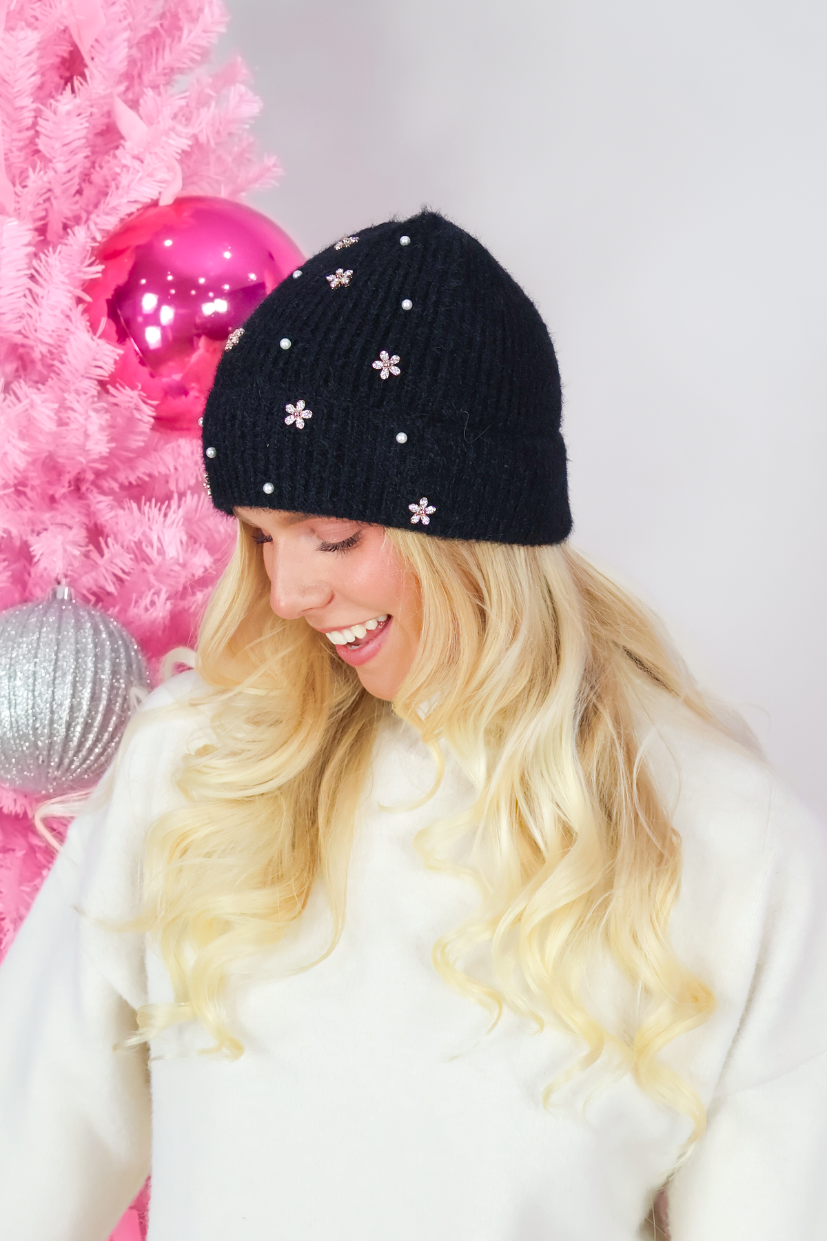Good Call Soft Knit Embellished Beanie-ACC CAP