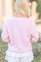 Cloudy Days Waffle Knit Sweater-TOP L/S SOLID