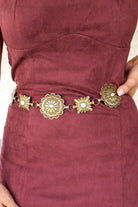 In the Moment Antique Flowers Chain Belt in Gold
